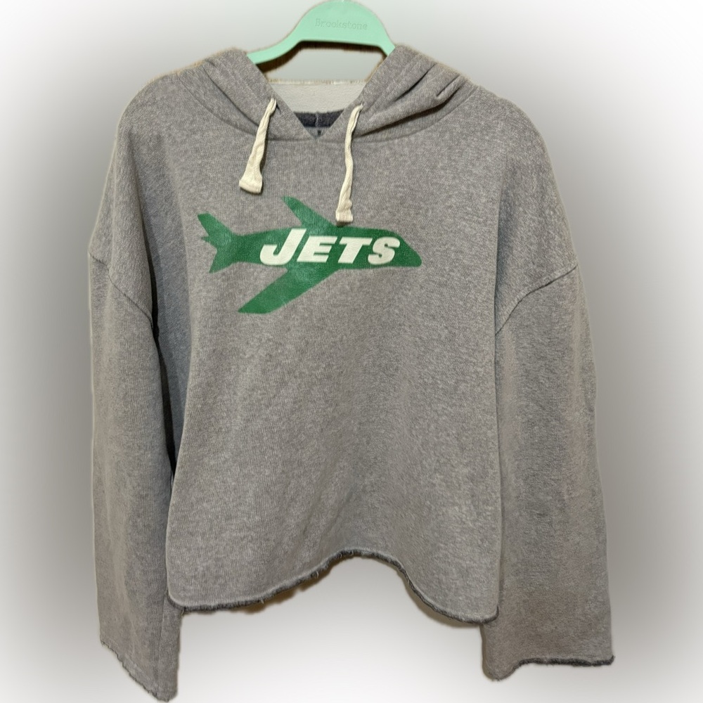 New York Jets cropped hooded sweatshirt